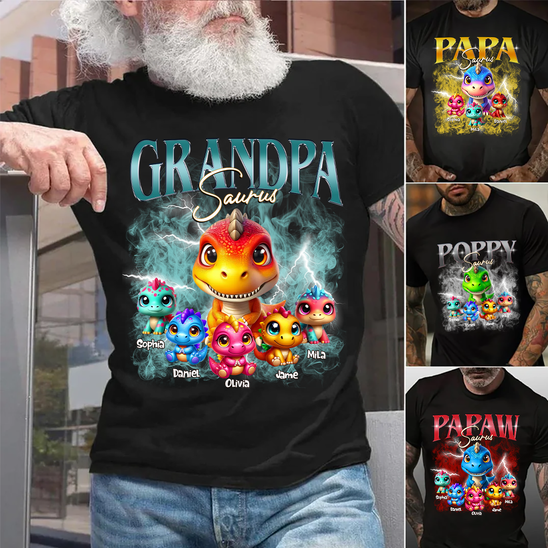 Grandpasaurus Personalized Grandpa And Grandkids, Father's Day Gift