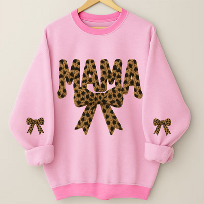 Personalized Mama Nana Mimi and Grandkids, Leopard Mimi, Latch Hook Yarn Faux Style