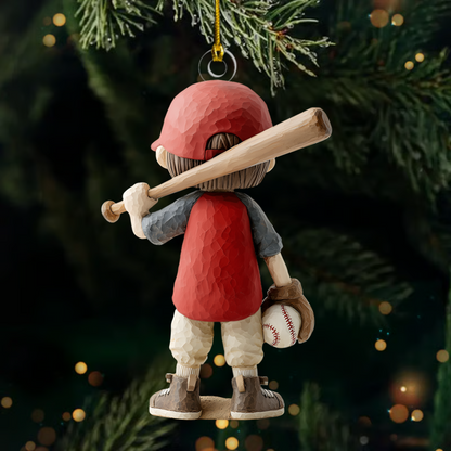 Personalized Baseball Player Ornament 2025 – Custom Name & Number Christmas Decoration for Kids and Sports Lovers Ornament