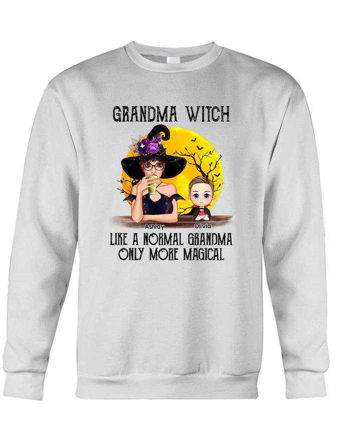 Grandma Witch Like A Normal Grandma Only More Magical, Custom Grandma & Kids Halloween TH