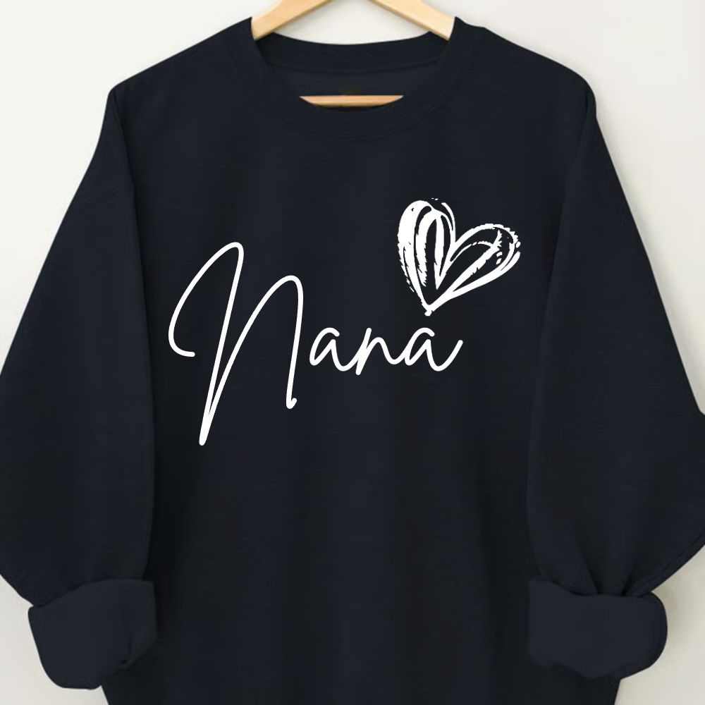 Custom Nana Heart Sweatshirt, Custom Gifts for Grandma and Grandchild