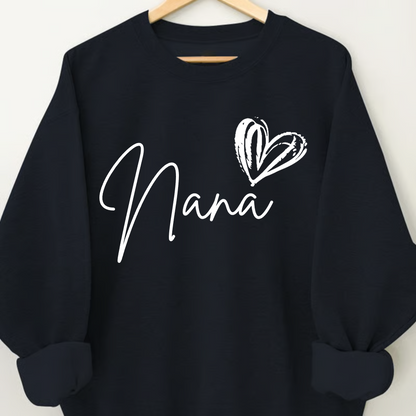 Custom Nana Heart Sweatshirt, Custom Gifts for Grandma and Grandchild