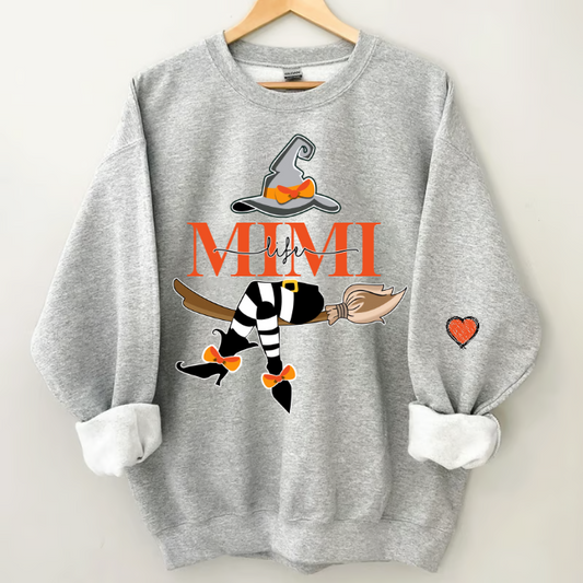 Grandma Life Witch Sweatshirt, Custom Grandma & Kids Halloween, Gift For Grandma Sweatshirt Sweatshirt