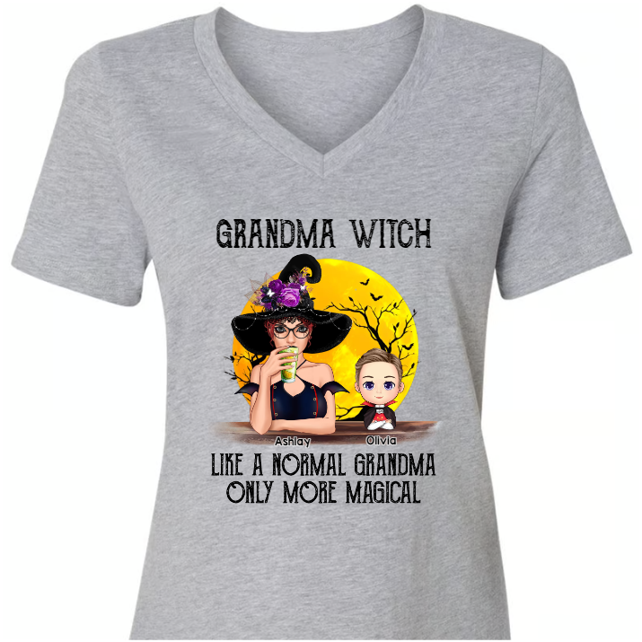 Grandma Witch Like A Normal Grandma Only More Magical, Custom Grandma & Kids Halloween TH