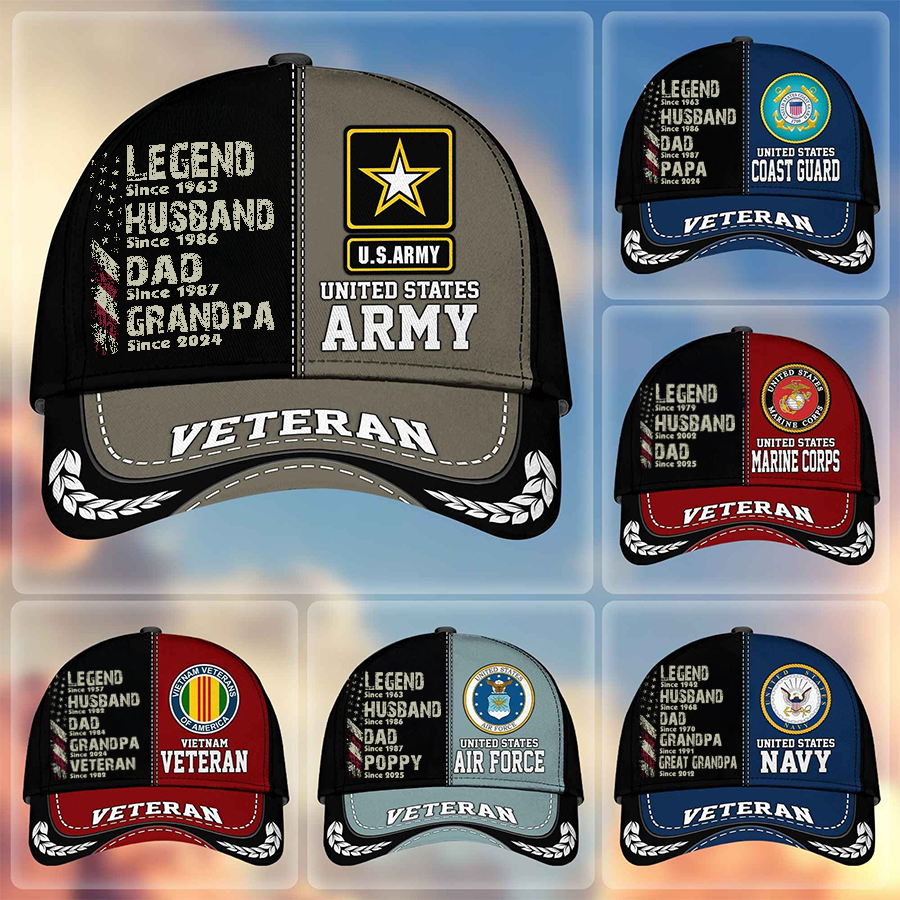 Legend Husband Dad Grandpa Since Veteran Classic Cap