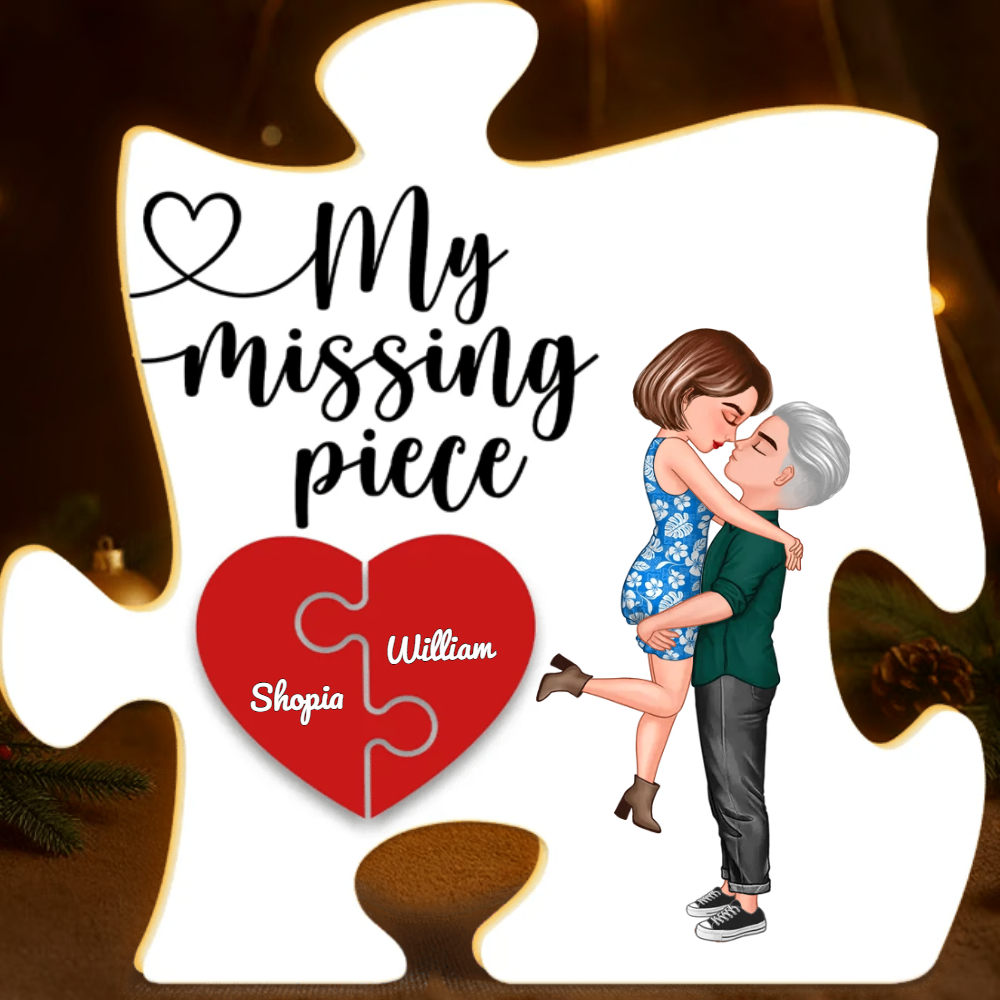 Couple My Missing Piece - Personalized Light Box - Heartwarming Gift For Couple Light Box