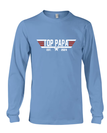 Personalized Top Papa Hoodie – Custom Kids’ Names & Est. Year, Military-Style Family Gift for Dad, Poppy, Grandpa, Daddy