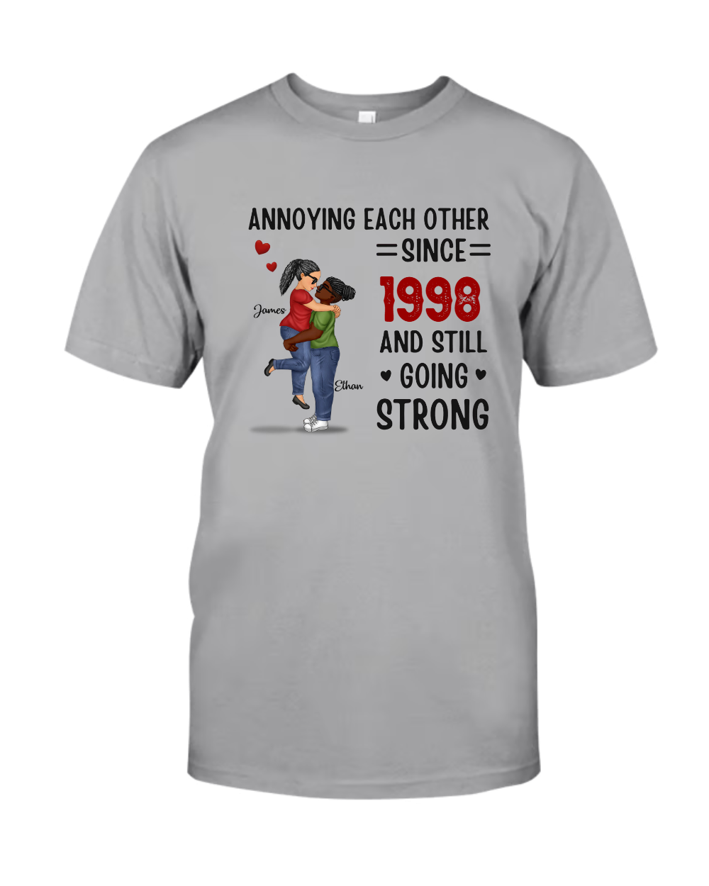 Custom Unisex T-shirt, Comfort Color T-shirt, Classic Canvas- Personalized Anniversary Wedding Gifts For Husband And Wife