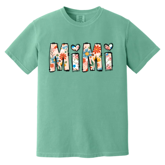 Personalized Mimi Flower Shirt For Mother's Day Gifts, Mother's Day Gift for Grandma, Mimi Gifts, Gift For Mom Comfort Colors T-Shirt