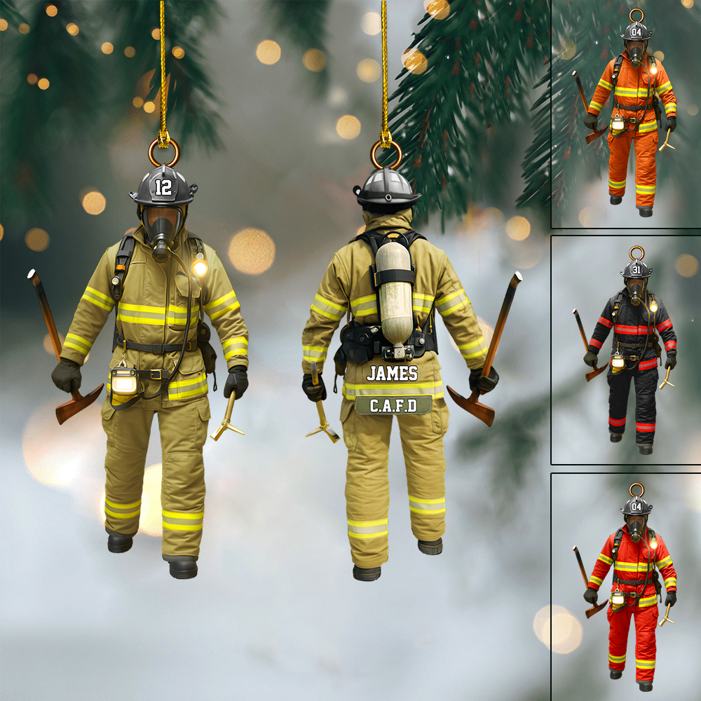Personalized Firefighter Ornament 2025 – Custom Fireman Ornament, Christmas Gift for Firefighter or Hero Ornament