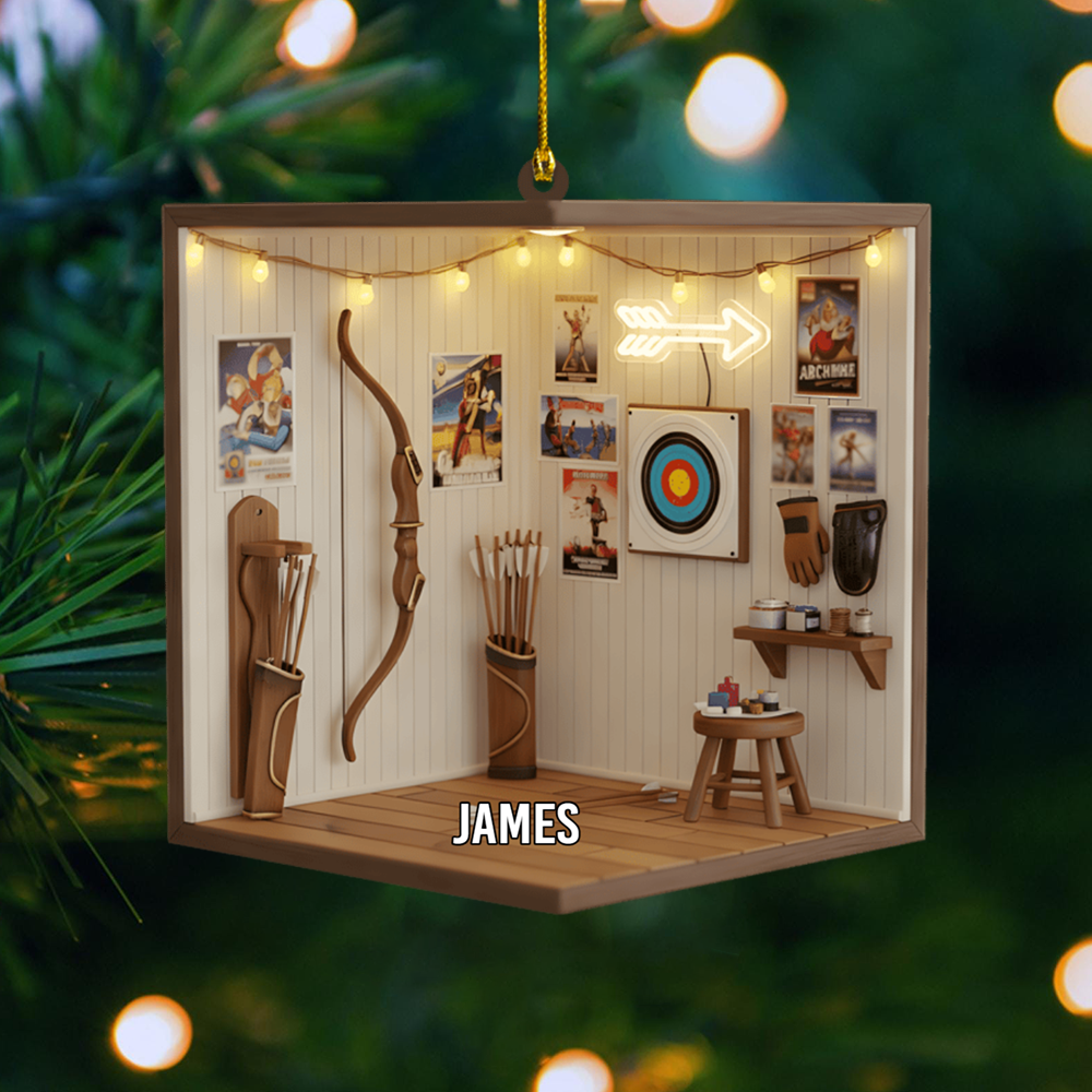 Personalized Archery Ornament 2025 – Custom Archery Room Christmas Ornament, Unique Gift for Archers & Bow Hunters Ornament