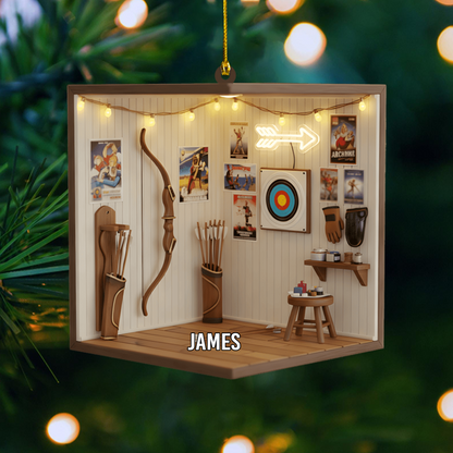 Personalized Archery Ornament 2025 – Custom Archery Room Christmas Ornament, Unique Gift for Archers & Bow Hunters Ornament
