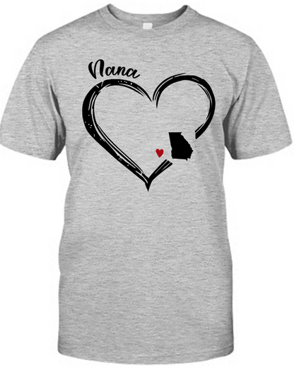 United States Map Nana And Kids Custom Name CTH01