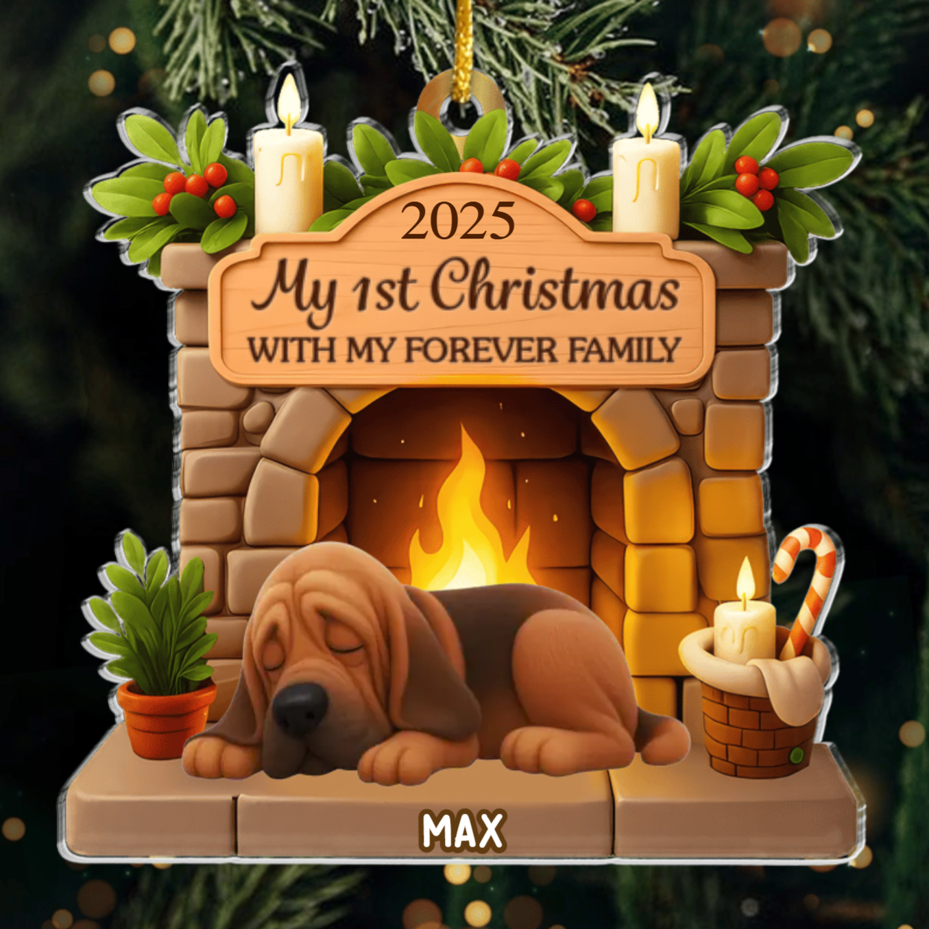Custom Bloodhound Acrylic Ornament, Custom Pet Design, Unique Christmas Gift for Dog Moms, Dads & Animal Lovers Ornament