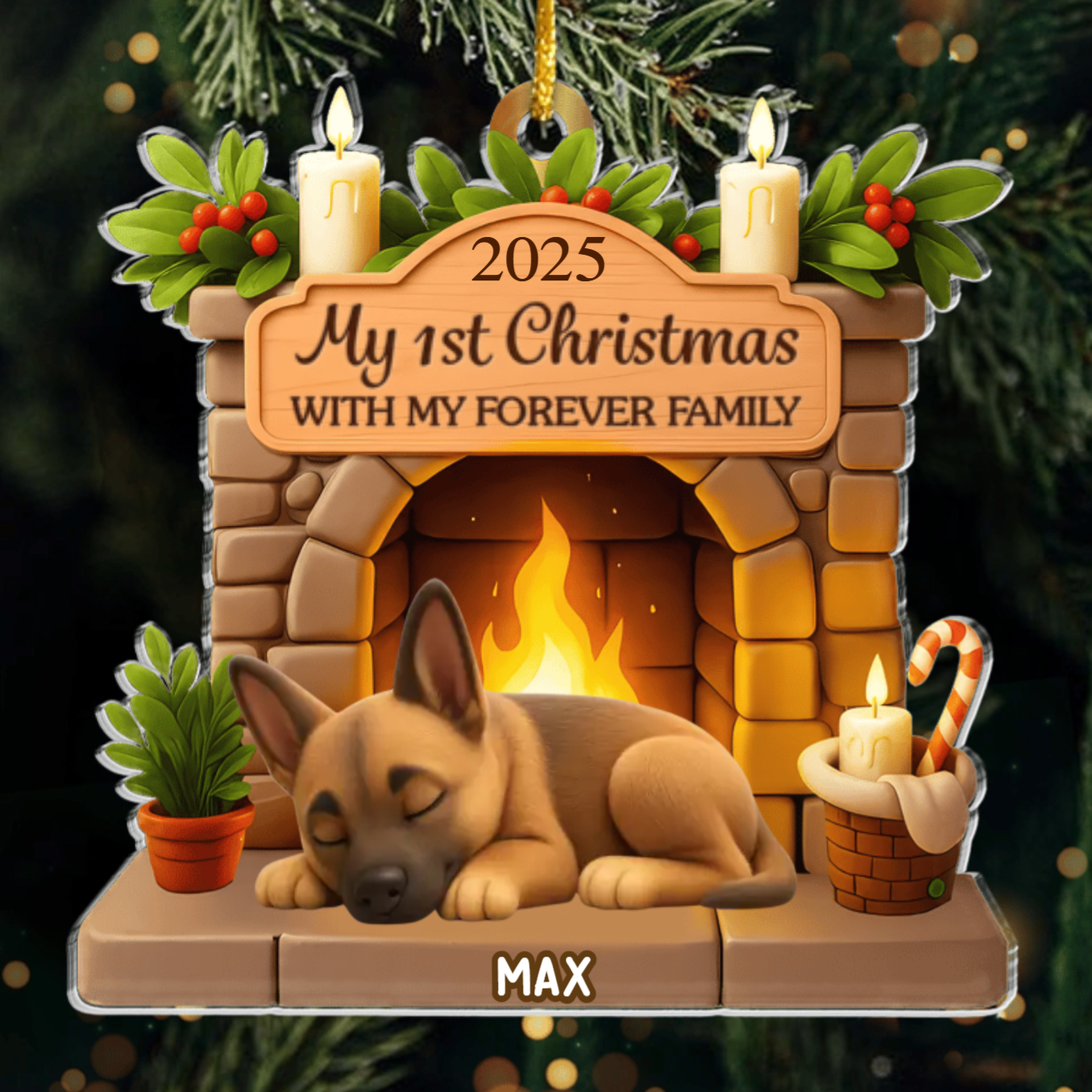 Custom Belgian Malinois Acrylic Ornament, Custom Pet Design, Unique Christmas Gift for Dog Moms, Dads & Animal Lovers Ornament