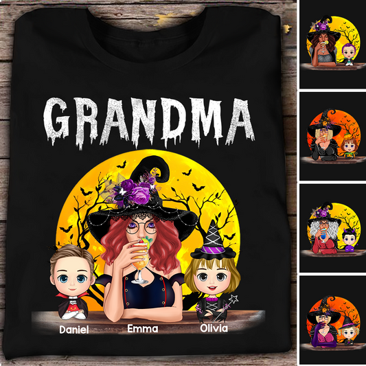 Personalized Grandma And Grandkids Halloween Night, Grandma Gift Halloween TH
