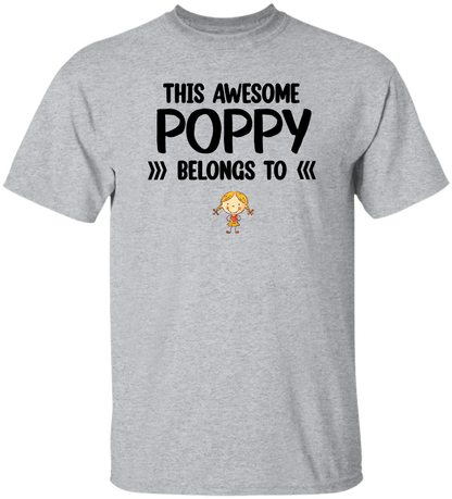 This Awesome Poppy Belongs To, Custom Poppy And Kids, Grandpa Gift TH