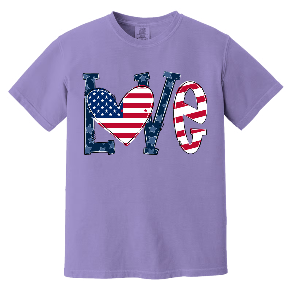 Personalized Love Grandma Life American Flag Longsleeve