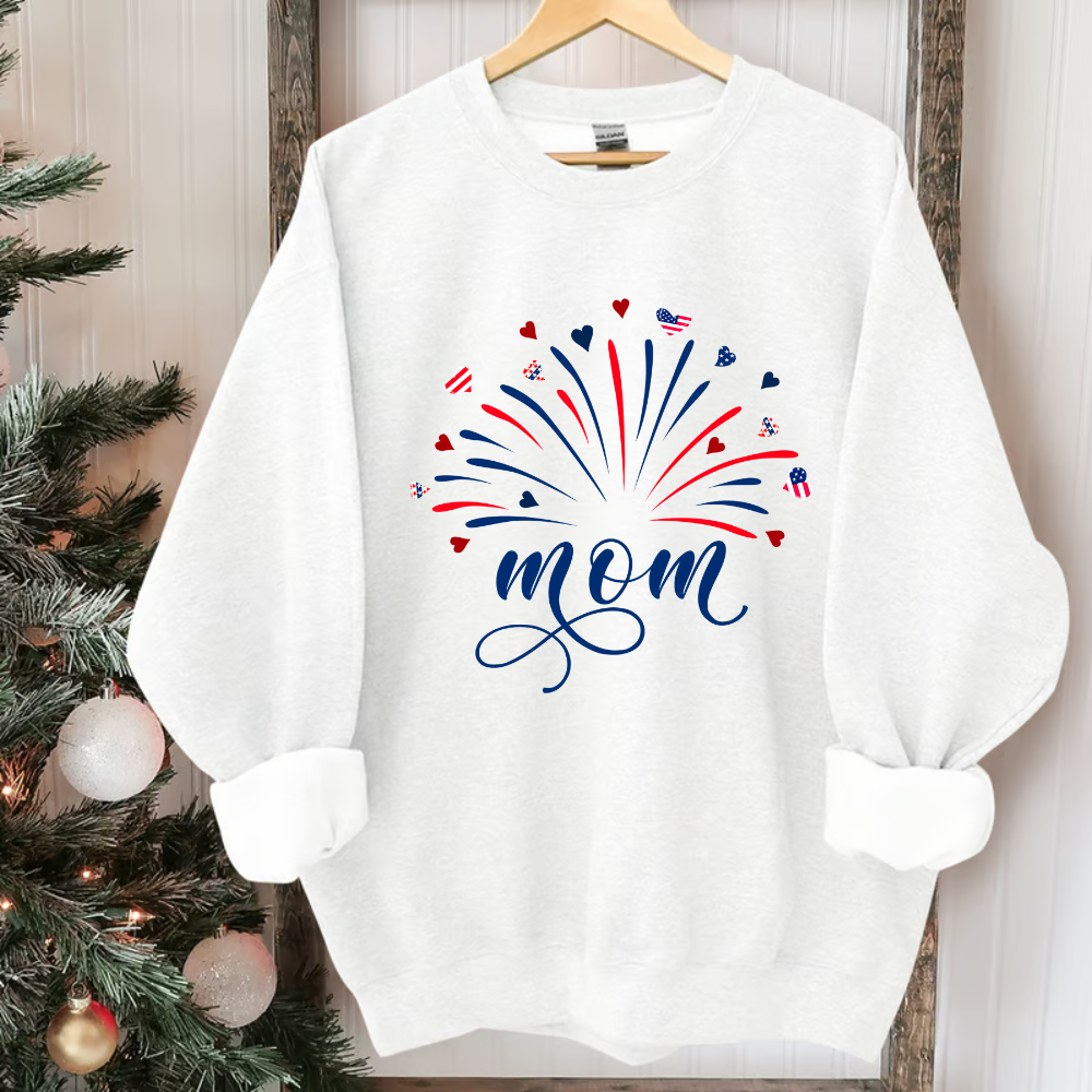 Firework America Flag Mom Mama Mommy And Kids