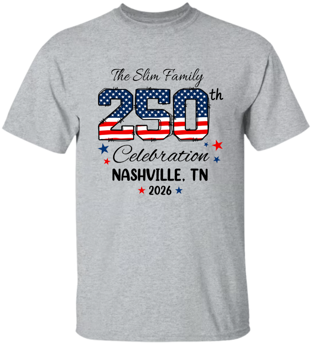 America 250th Anniversary 250 Years Of Freedom 1776 - 2026 - Personalized Shirt - Family Matching Shirt, Patriotic Crew Shirt