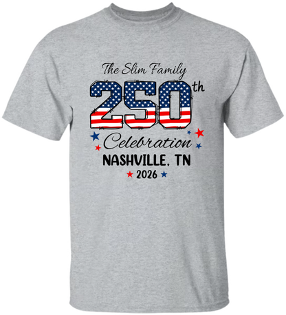 America 250th Anniversary 250 Years Of Freedom 1776 - 2026 - Personalized Shirt - Family Matching Shirt, Patriotic Crew Shirt