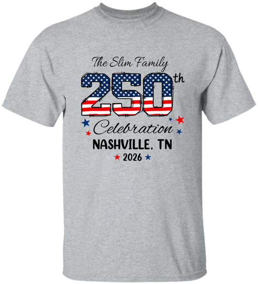 America 250th Anniversary 250 Years Of Freedom 1776 - 2026 - Personalized Shirt - Family Matching Shirt, Patriotic Crew Shirt