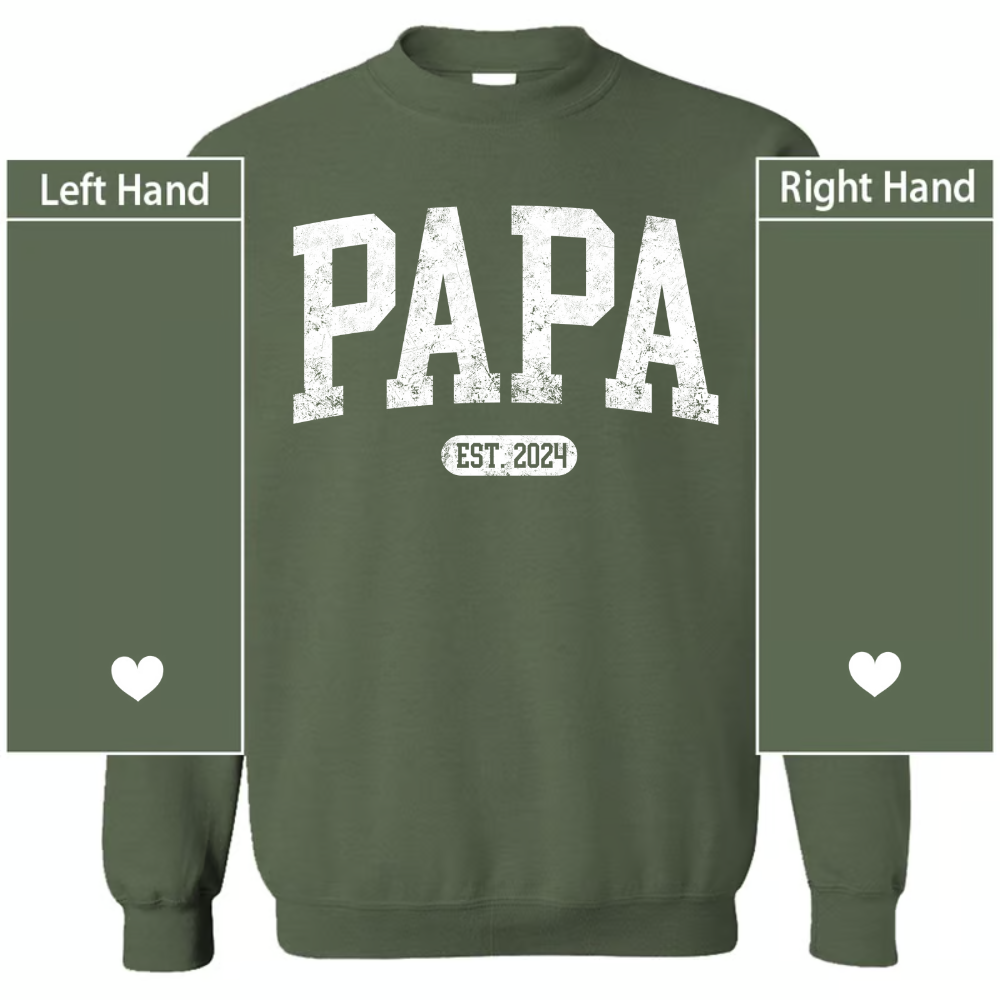 Personalized Papa Shirt With Est Year, Custom Dad Shirt, Gift for Papa, Papa with Est Date