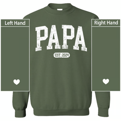 Personalized Papa Shirt With Est Year, Custom Dad Shirt, Gift for Papa, Papa with Est Date