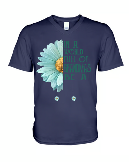 Personalized Grandma Shirt  In a World Full of Grandmas Be a Mimi/Gigi/Nana Custom T-Shirt with Grandkids Names - Perfect Gift for Birthday, or Christmas