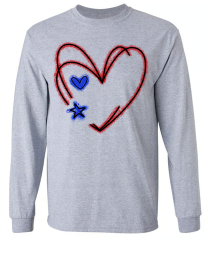 Heart USA Flag Nana Mimi Grandma With Kids CTH01