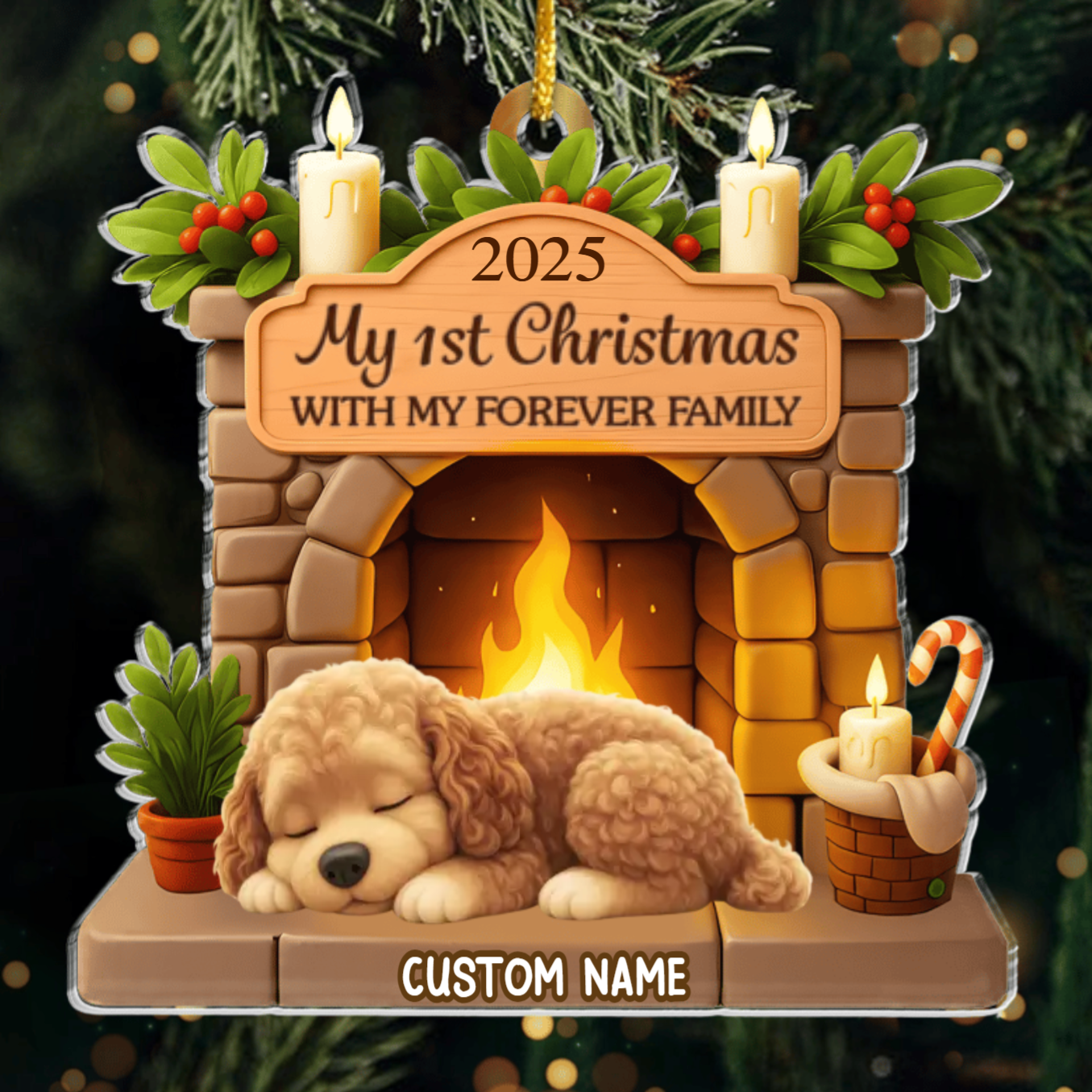 Custom Cockapoo Dog Spaniel Acrylic Ornament, Custom Pet Design, Unique Christmas Gift for Dog Moms, Dads & Animal Lovers Ornament