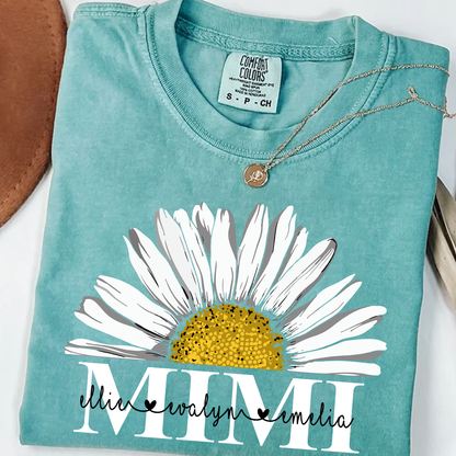 Personalized Mimi And Grandkids Daisy , Mother's Day Gift Grandma Comfort Colors T-Shirt