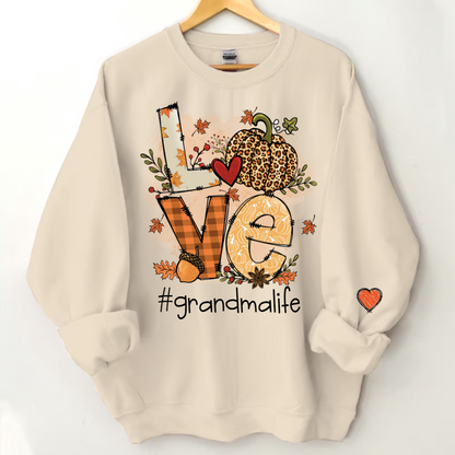 Personalized Love Autumn Life Fall With Grandkids Sweatshirt