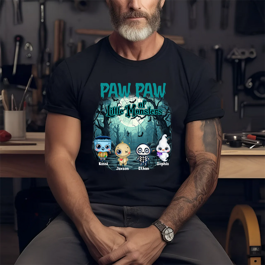 Customized Little of Monsters Grandpa Halloween T- Shirt