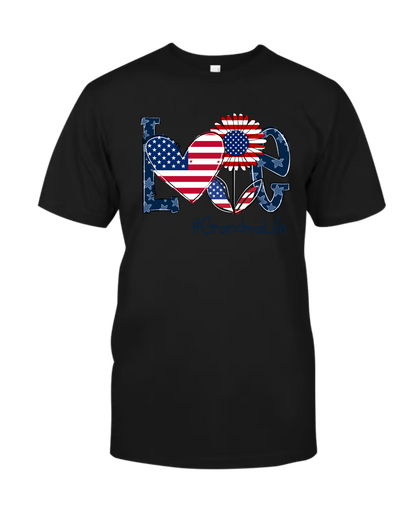Love Grandma Life With Grandkids Heart Flag Sunflower