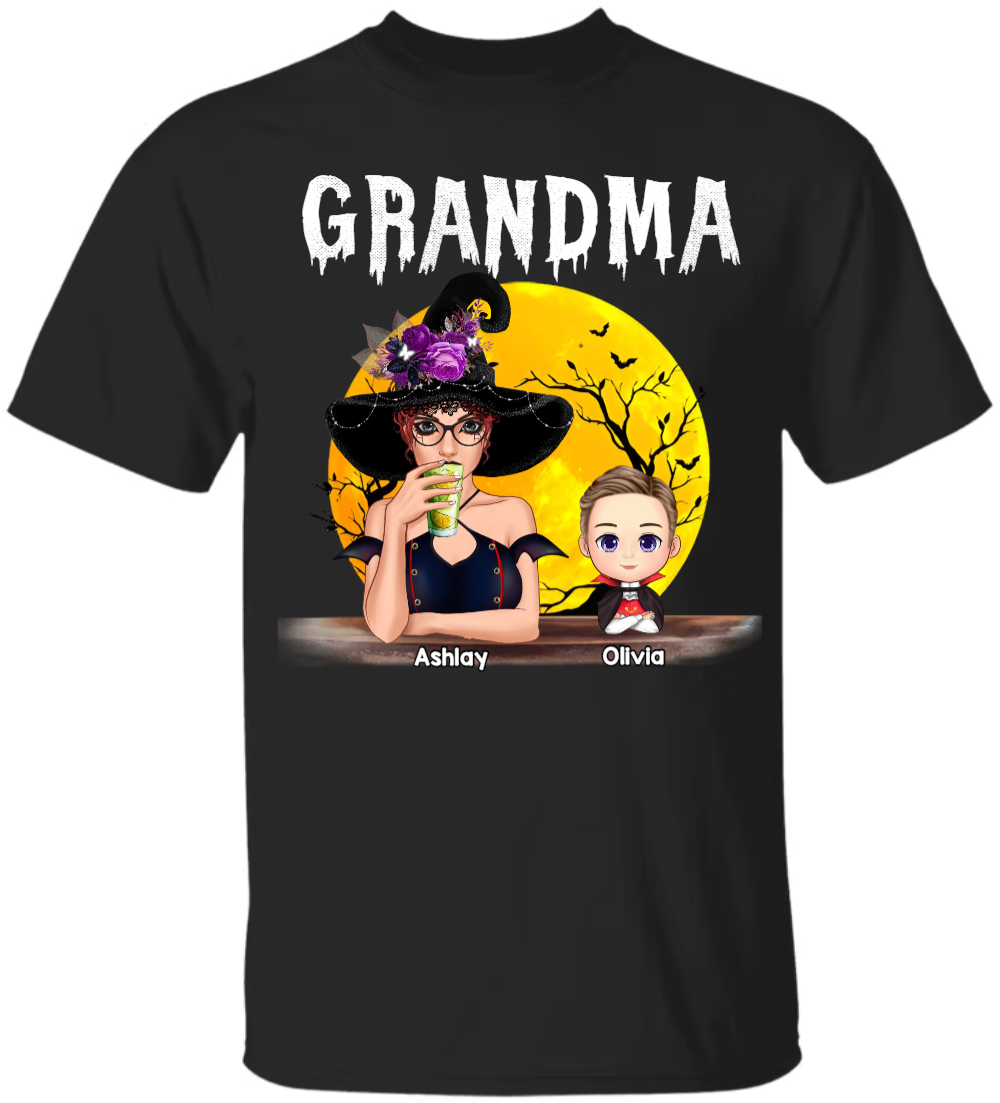 Personalized Halloween Grandma With Grandkids Copy