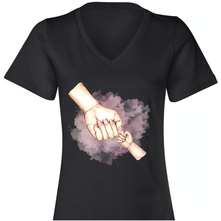 Personalized Grandma Kids Holds Grandma Hand Watercolor TH