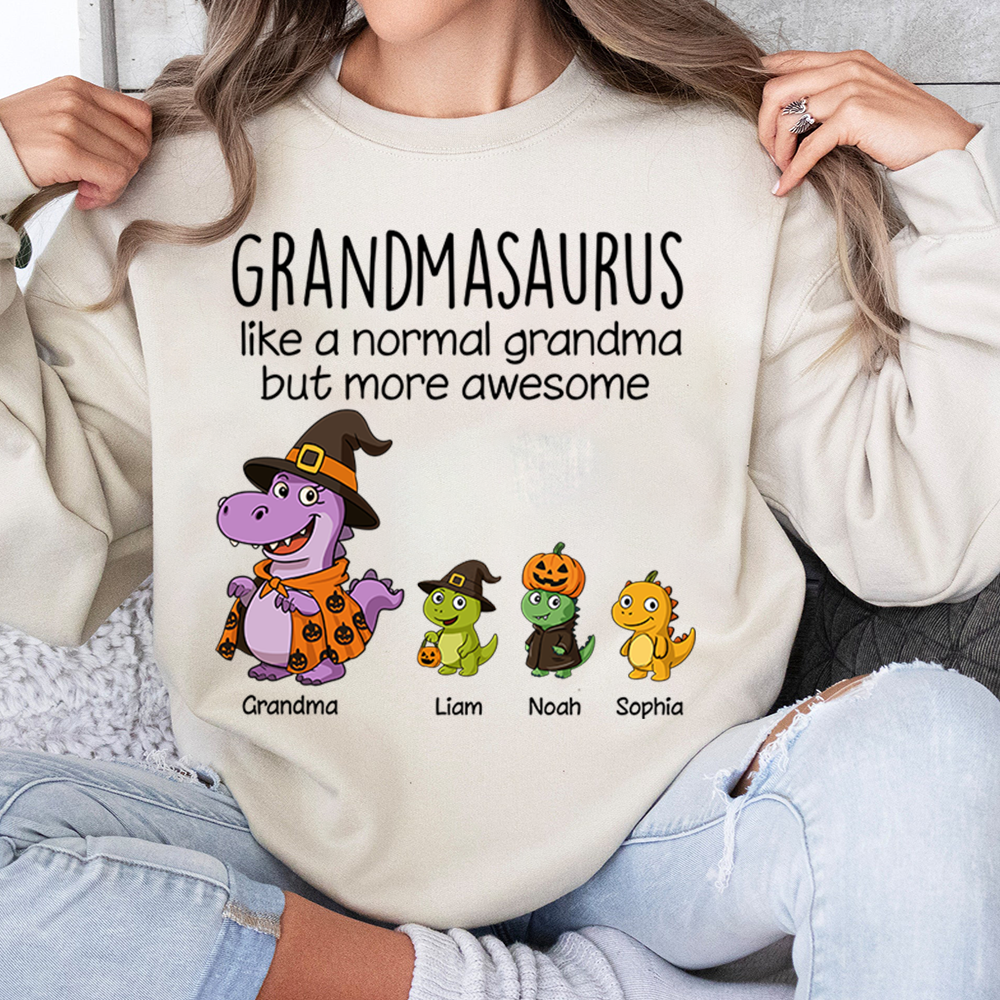 Saurus Pumkin Halloween Custom Nick Name, Gifts For Grandma And Kids
