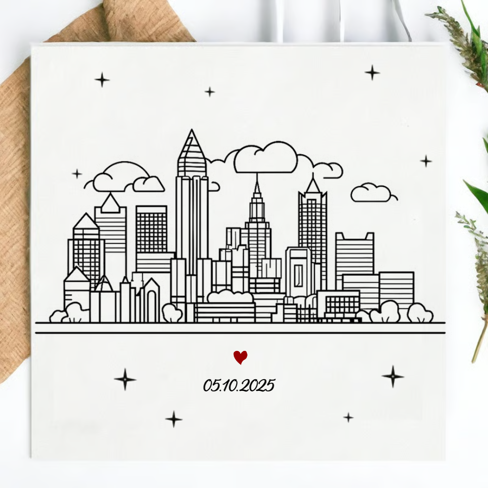 Personalized Wedding Skyline Couple Name  Napkinds