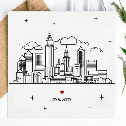 Personalized Wedding Skyline Couple Name  Napkinds
