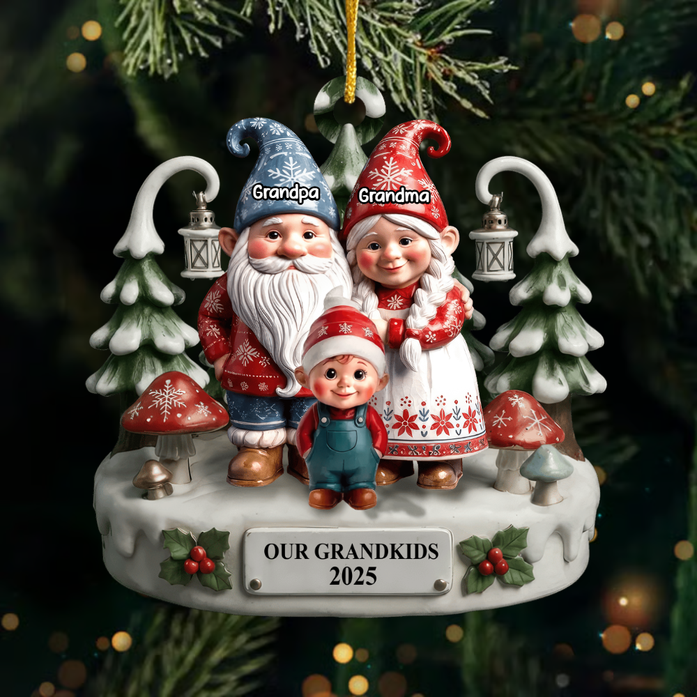 Personalized Family Christmas Ornament – Custom Grandkids Names Keepsake for Grandma Grandpa, 2025 Holiday Gift Ornament