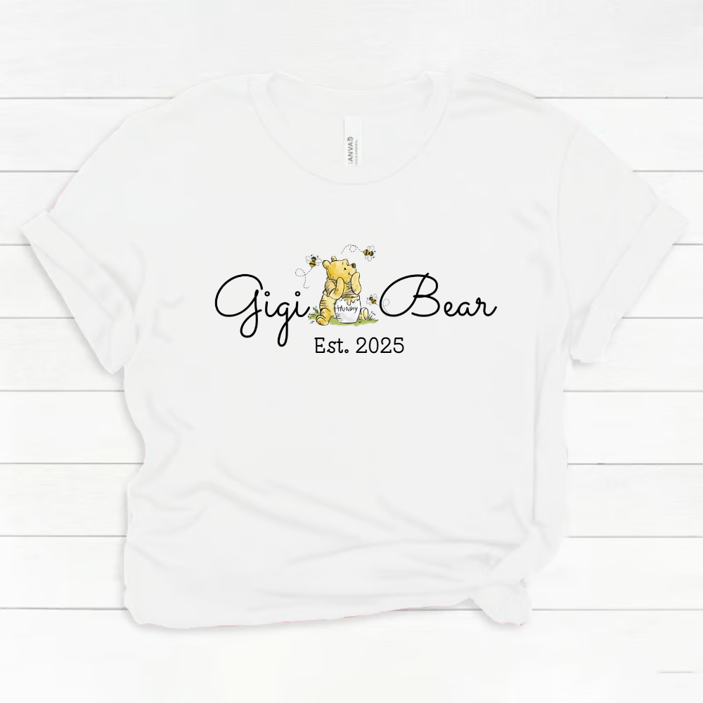 Gigi Bear T-Shirt - Cute Gift for New Grandma, Est. 2025