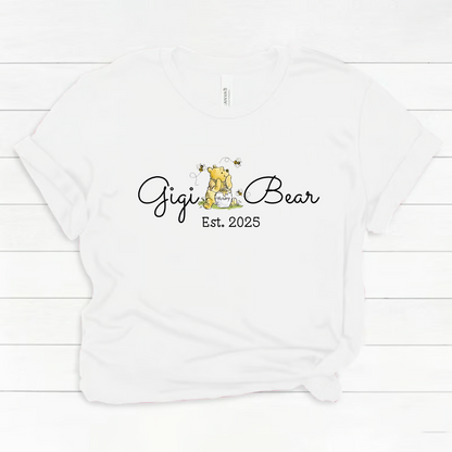 Gigi Bear T-Shirt - Cute Gift for New Grandma, Est. 2025