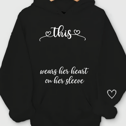 Personalized Grandma Sweatshirt, This Grandma Wears Her Heart On Her Sleeve Shirt with Grandkids’ Names, Custom Gift for Grandma Christmas