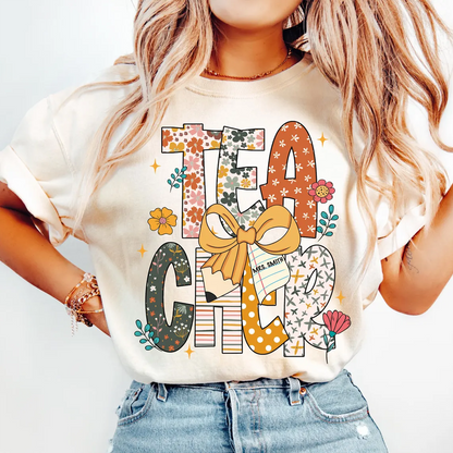 Floral Teacher Custom Teacher Name Back to School