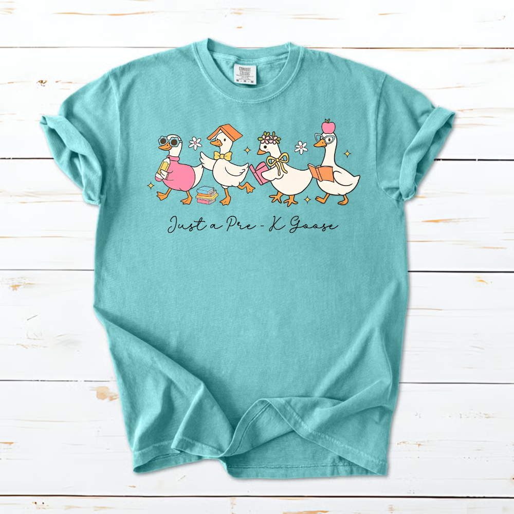 Back to School Goose Preppy Floral Pre-k 1st/2nd/3rd/4th Grade