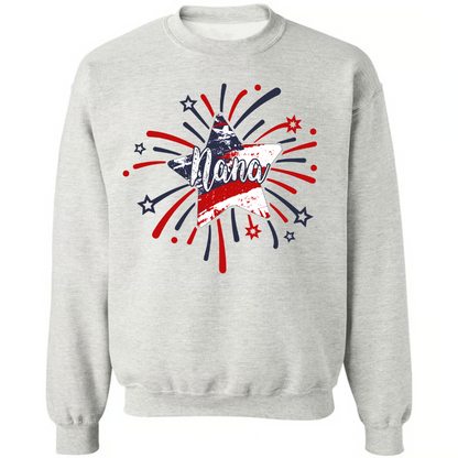 Personalized MIMI Fireworks America Flag Shirt – Custom Grandma Tee with Grandkids Names