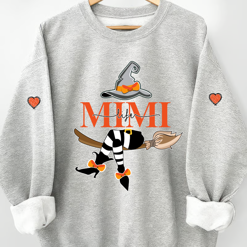 Grandma Life Witch Sweatshirt, Custom Grandma & Kids Halloween, Gift For Grandma Sweatshirt