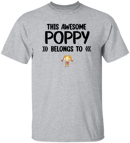 This Awesome Poppy Belongs To, Custom Poppy And Kids, Grandpa Gift TH