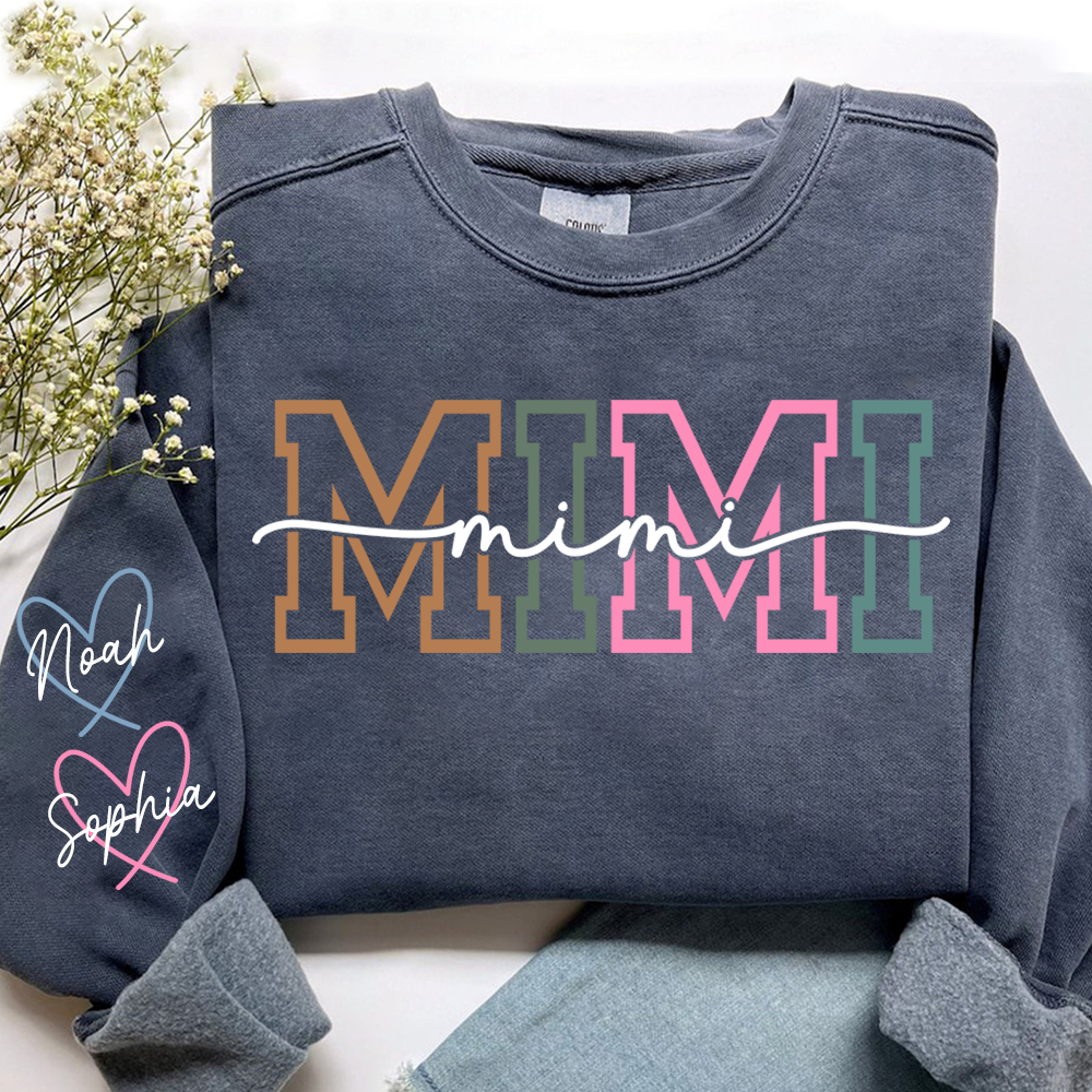 Personalized Grandma Name Sweatshirt, Gift for Grandma And Kids
